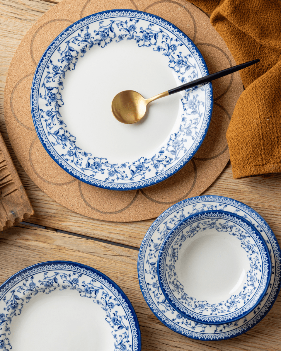 Claytan 24 Piece Dinner Set - Aster Blue - Baitishk