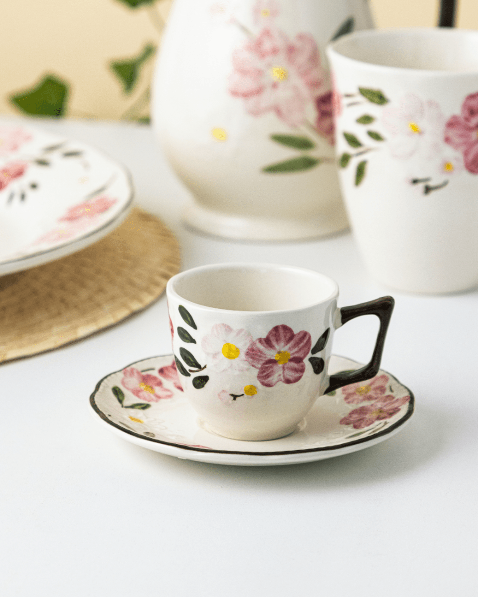 Claytan Espresso Cup Saucer - Cherry Blossom - Baitishk