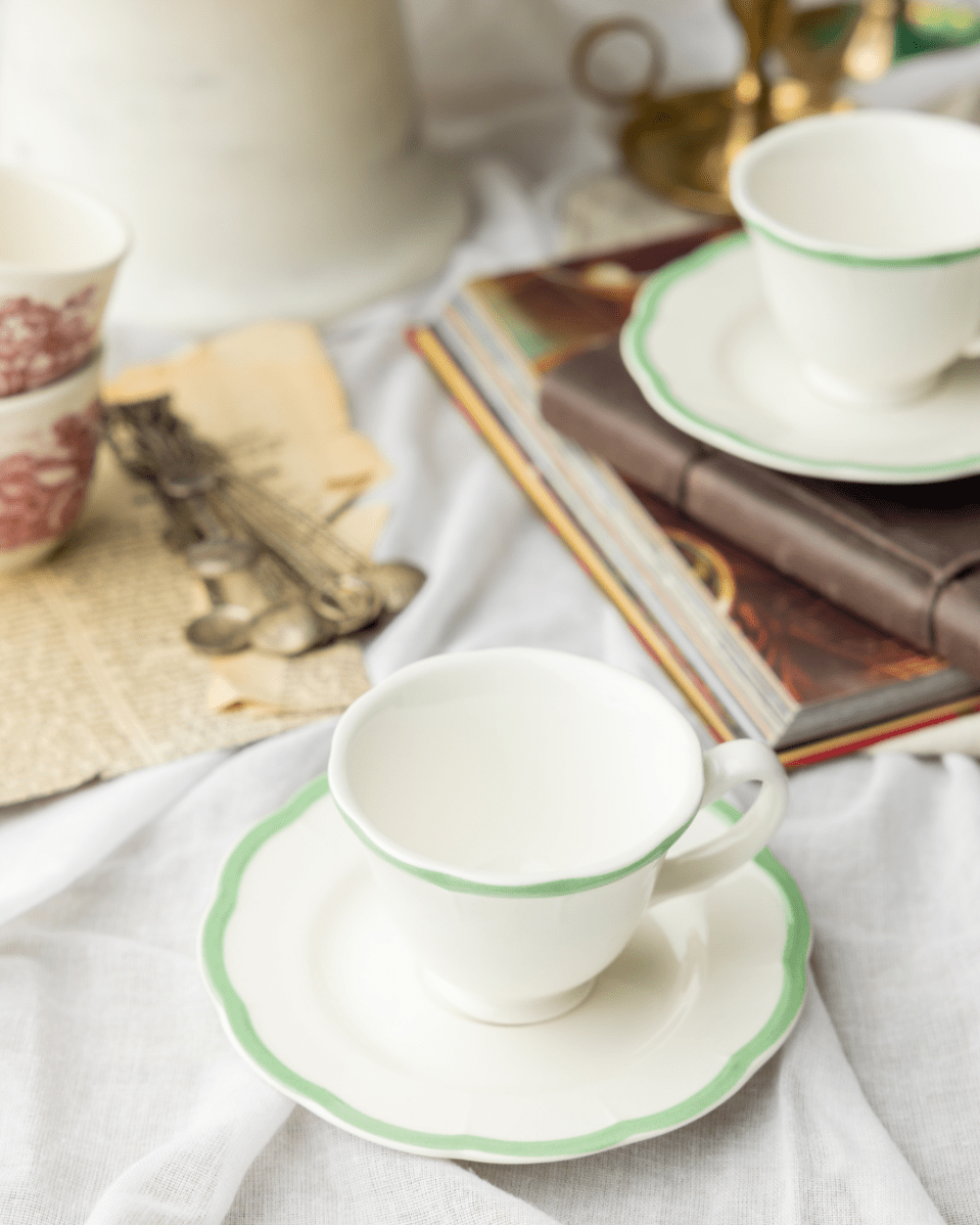 Claytan Espresso Cup Saucer - Chiara Green - Baitishk