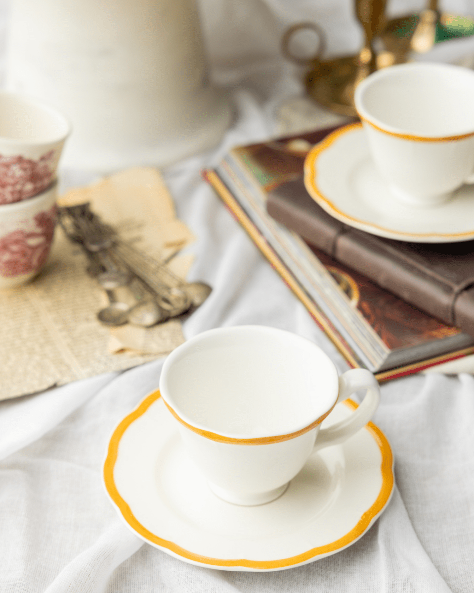 Claytan Espresso Cup Saucer - Chiara Yellow - Baitishk