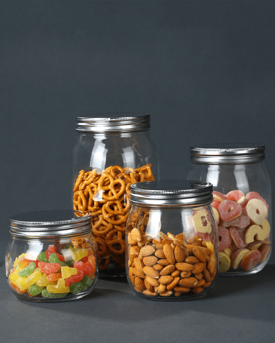 Glass Storage Jar with Metal Lid - Baitishk
