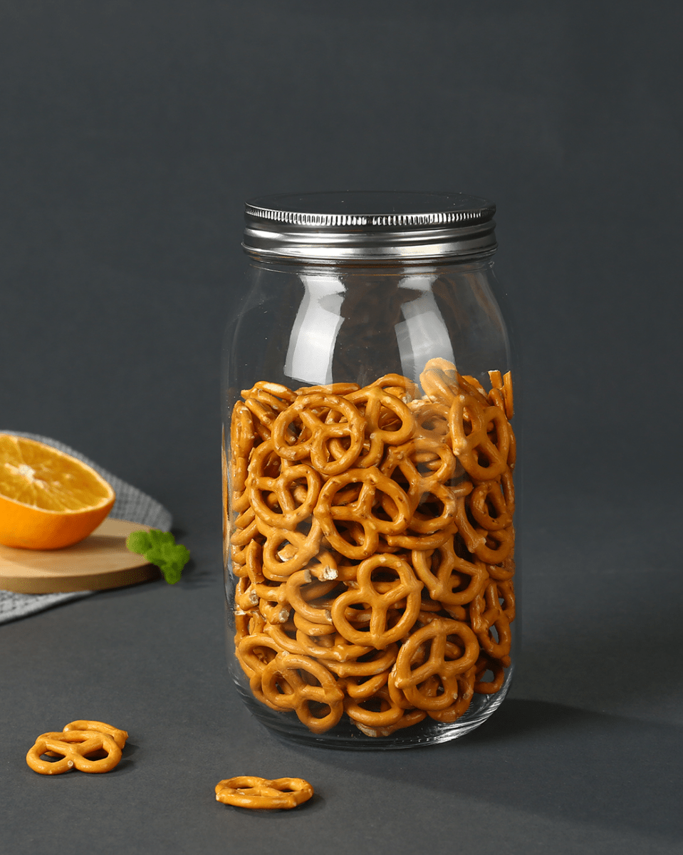 Glass Storage Jar with Metal Lid - Baitishk
