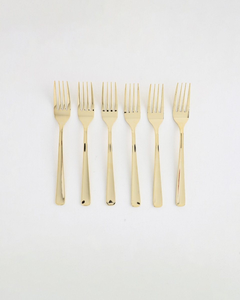 Gold Plated Layluck Dessert Fork – 6 Pcs - Baitishk