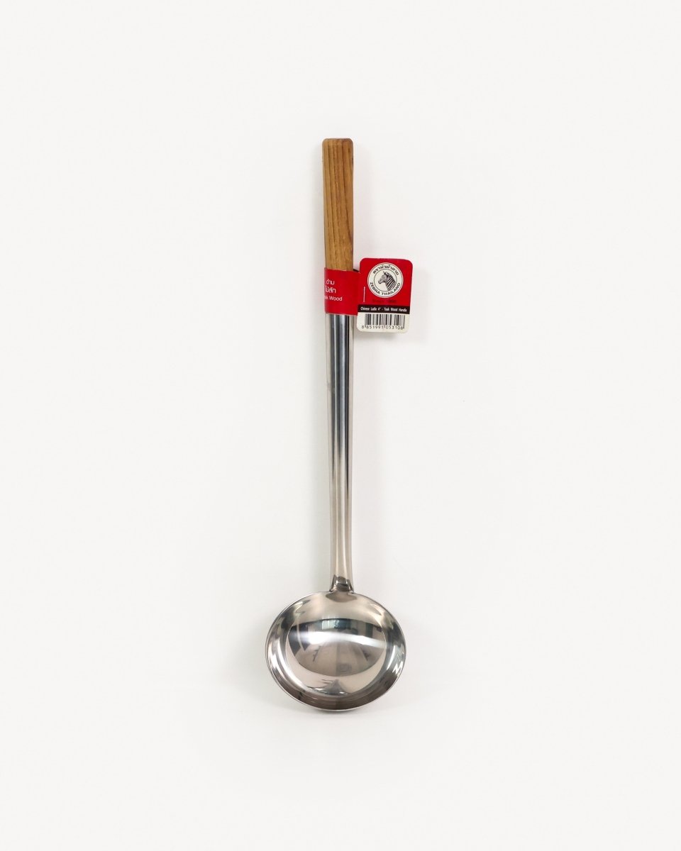 Zebra Chinese Ladle with Teak Wood Handle - Baitishk