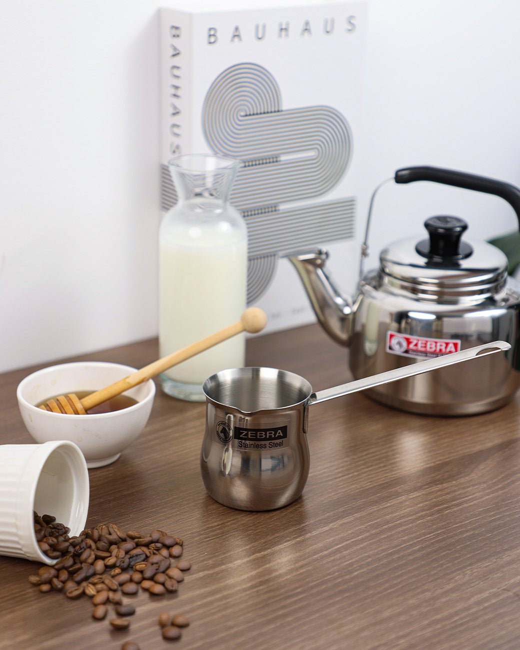 Zebra Gahwa Pot with Steel Handle - Baitishk