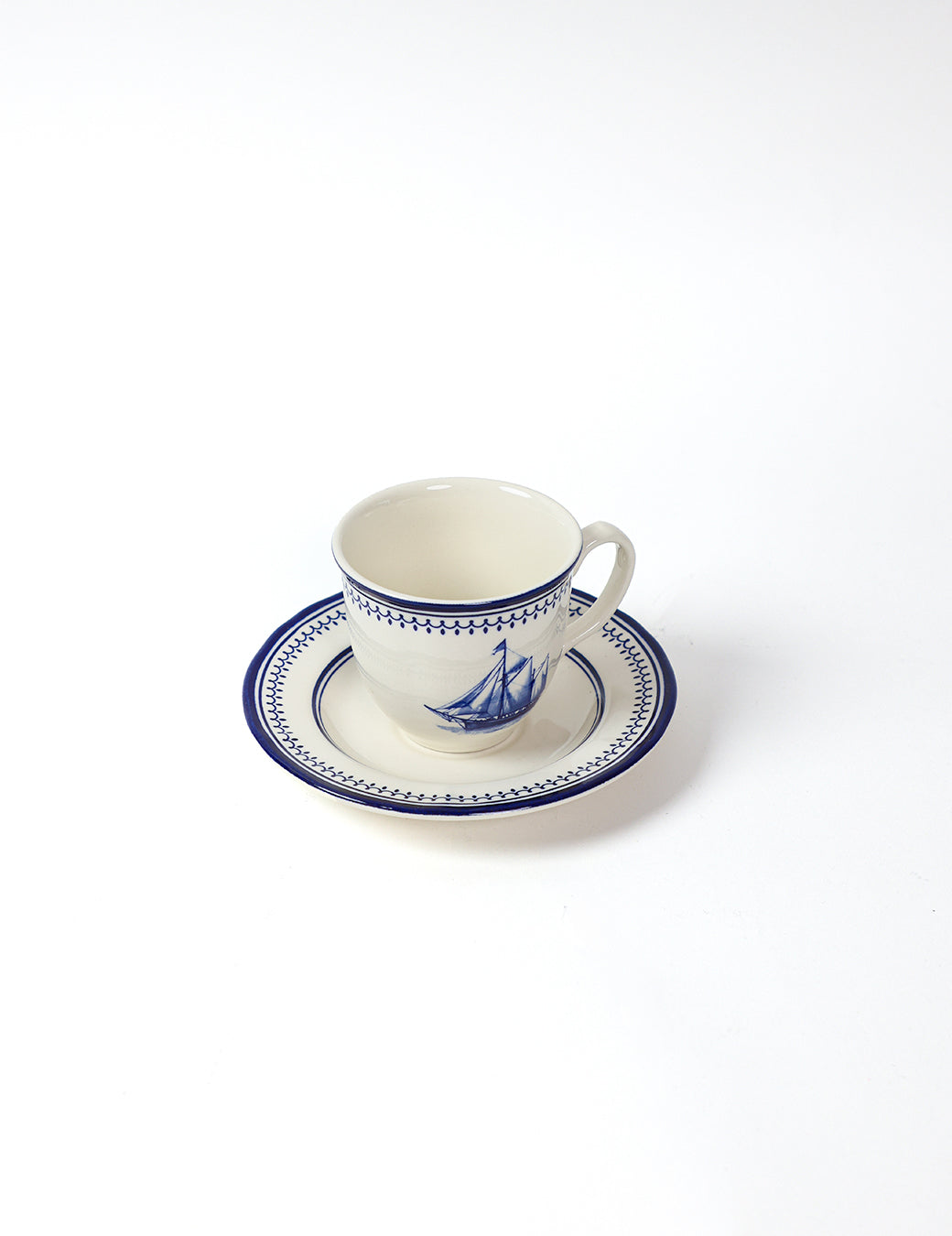 Claytan Cup & Saucer - Clipper Ship Blue