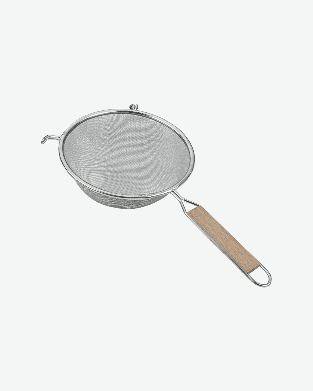Tinned Strainer Double Mesh Wood Handle - 18 cm