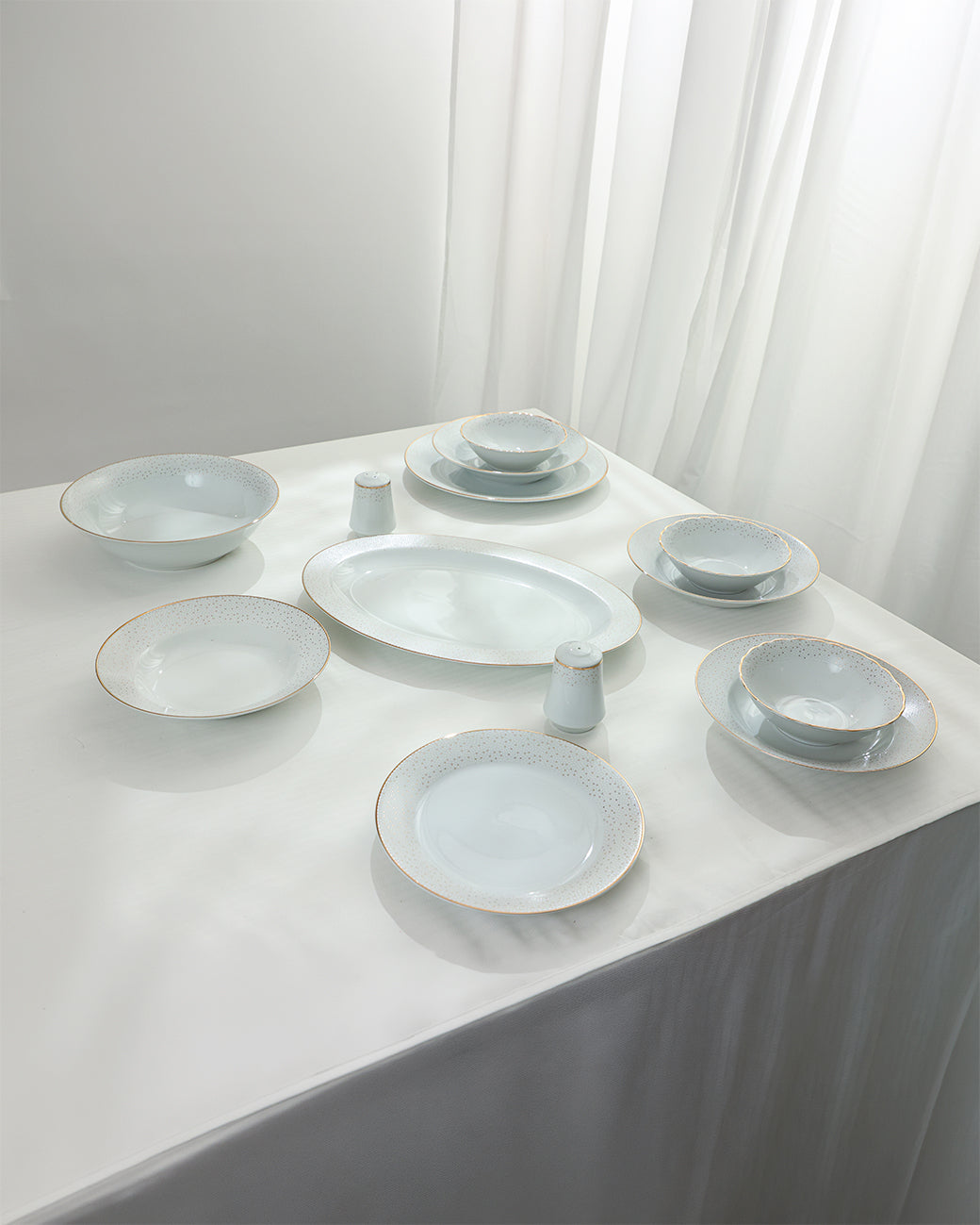 36 Pcs Porcelain Dinner Set, Gold Speckle