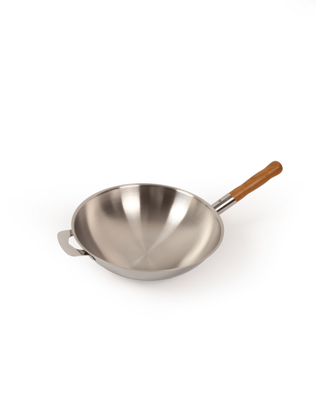 Chinese Wok with Teak Handle, 30 cm