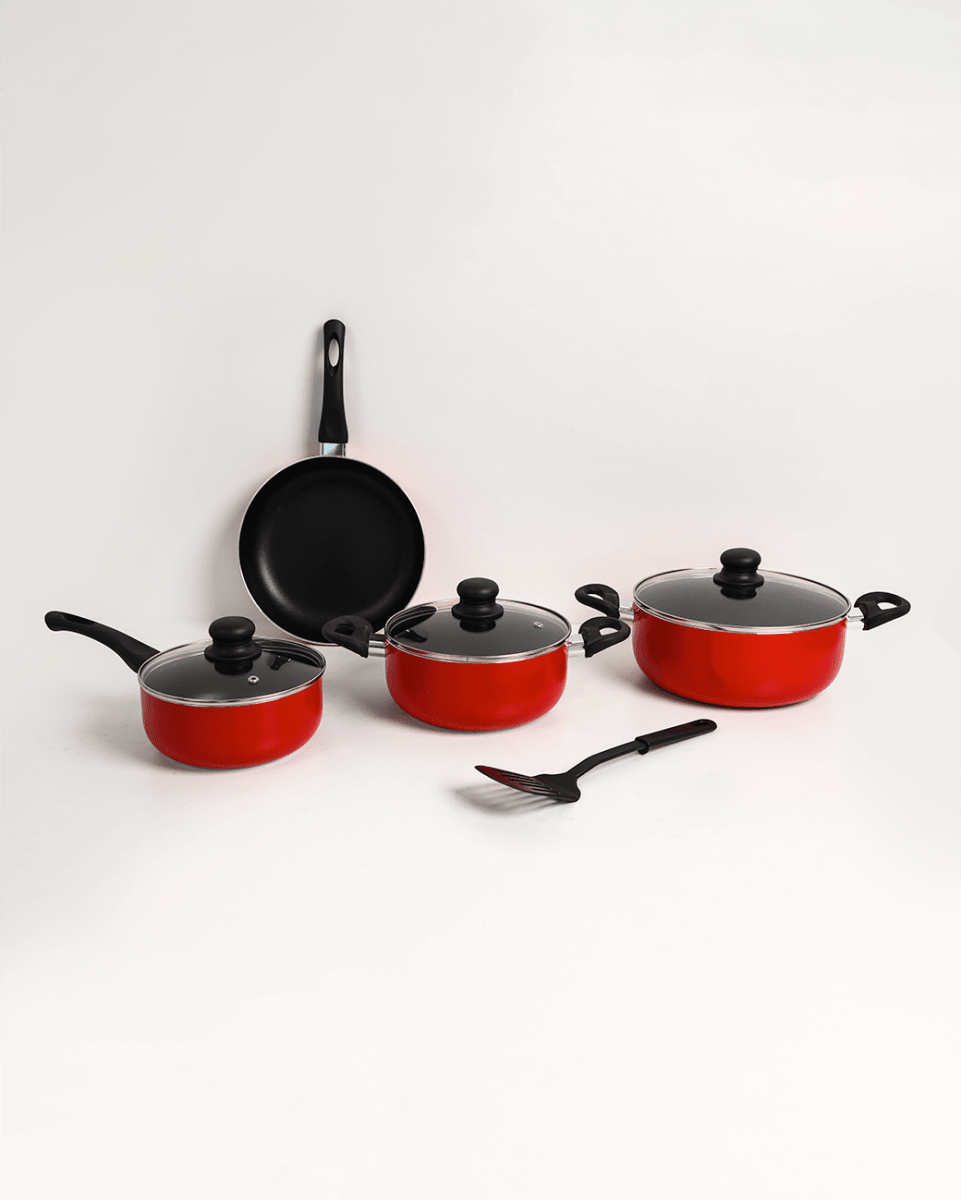 ATD Non - Stick Cookware 8PC Set with Glass Lids - Baitishk
