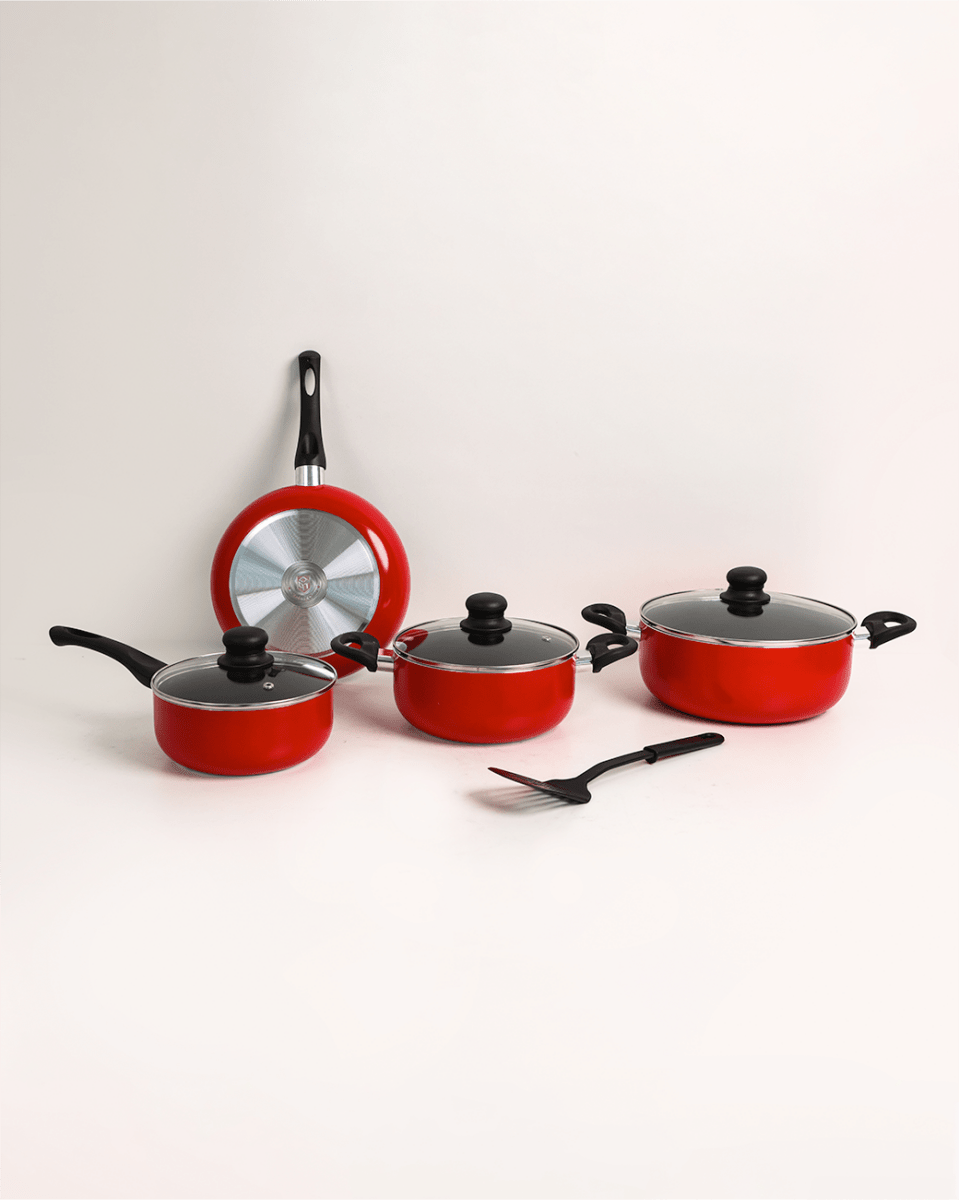 ATD Non - Stick Cookware 8PC Set with Glass Lids - Baitishk