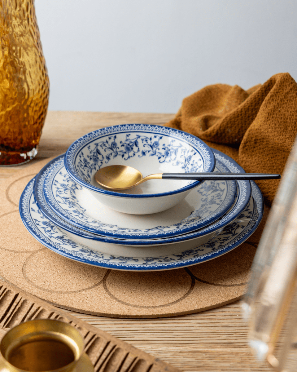 Claytan 24 Piece Dinner Set - Aster Blue - Baitishk