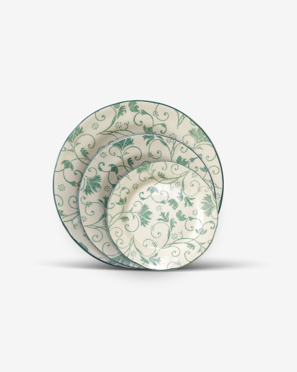 Claytan 24 Piece Dinner Set - Damask Green - Baitishk
