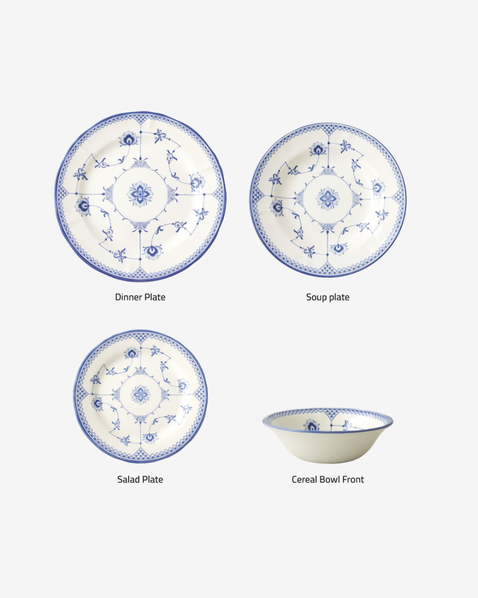 Claytan 24 Piece Dinner Set - Mellow Blue - Baitishk