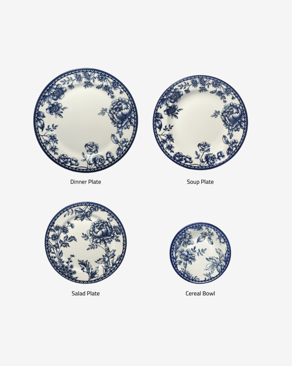 Claytan 24 Piece Dinner Set - Rhapshody Blue - Baitishk