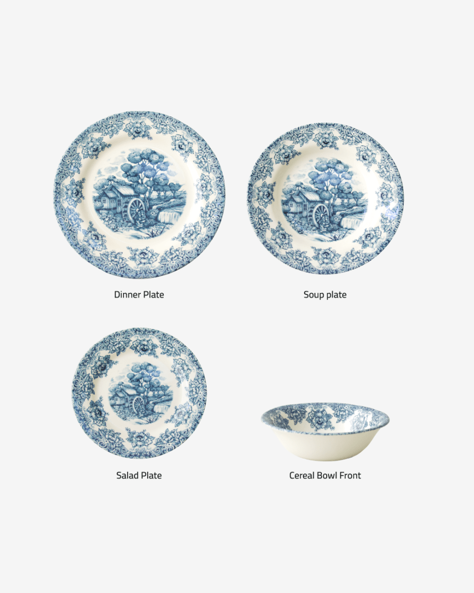 Claytan 24 Piece Dinner Set - Waterwheel Green - Baitishk