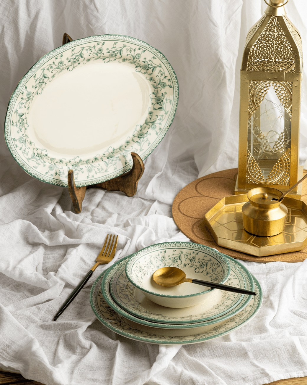 Claytan Dinner Set , Aster Green - Baitishk