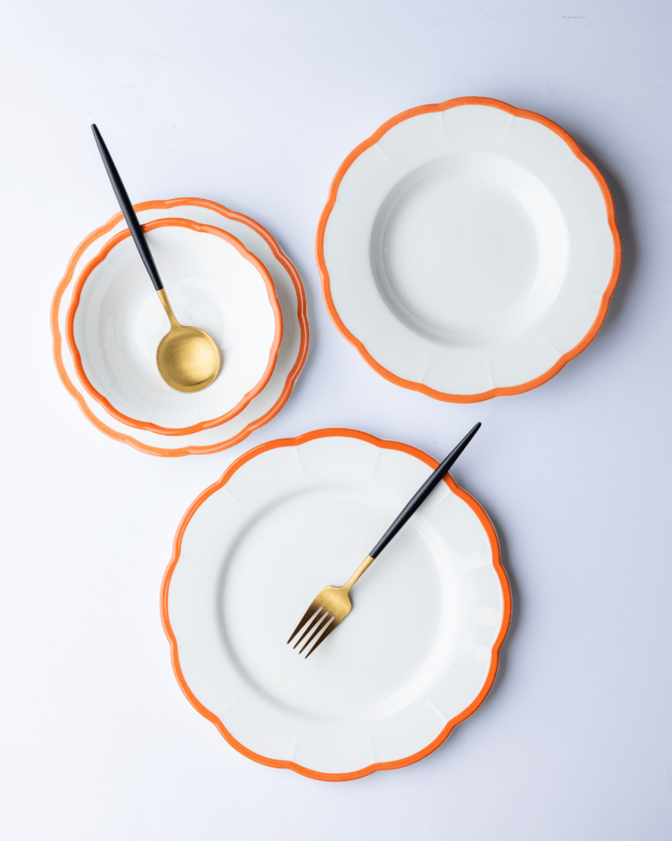 Claytan Dinner Set - Chiara Orange - Baitishk