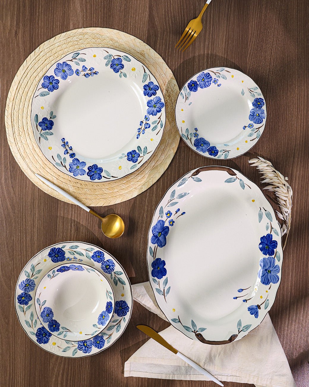 Claytan Dinnerware Collection - Blue Bonnet - Baitishk