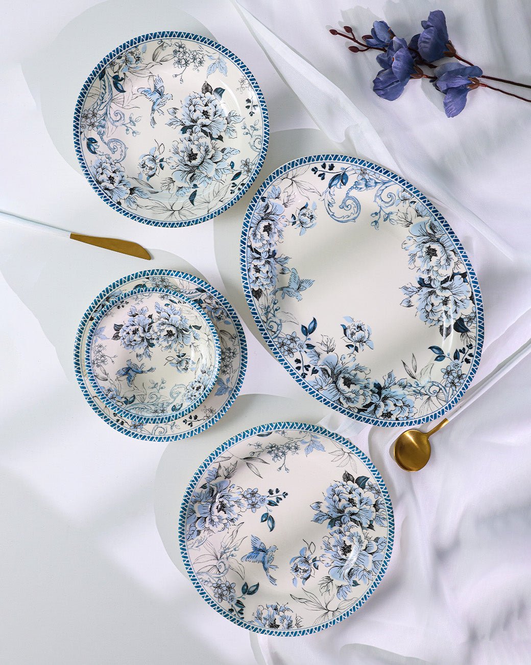 Claytan Dinnerware Collection - Vintage Garden Blue - Baitishk