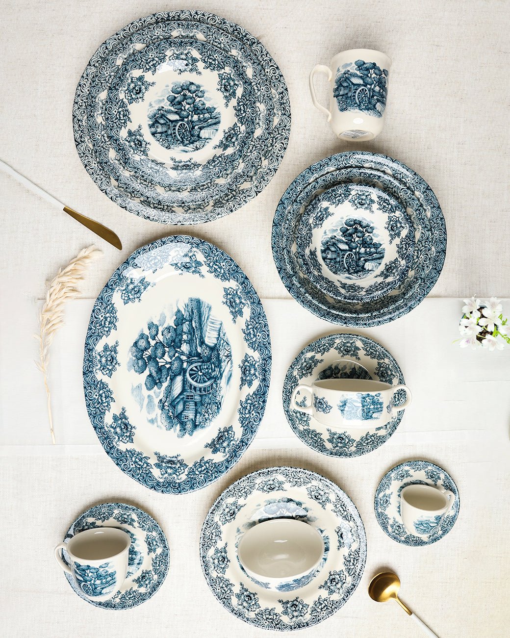 Claytan Dinnerware Collection - Waterwheel Green - Baitishk