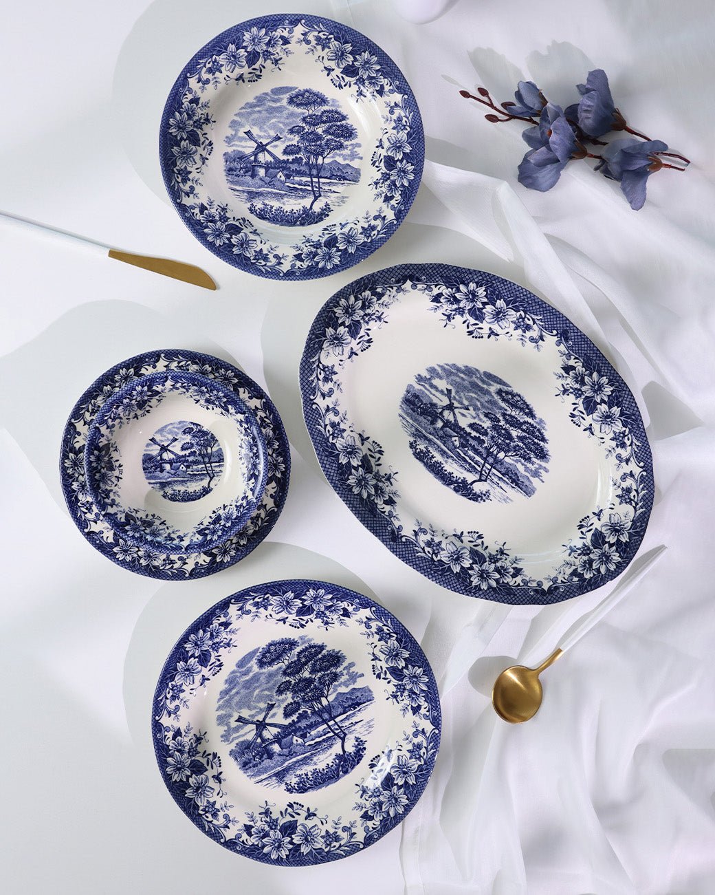 Claytan Dinnerware Collection - Windmill Blue - Baitishk