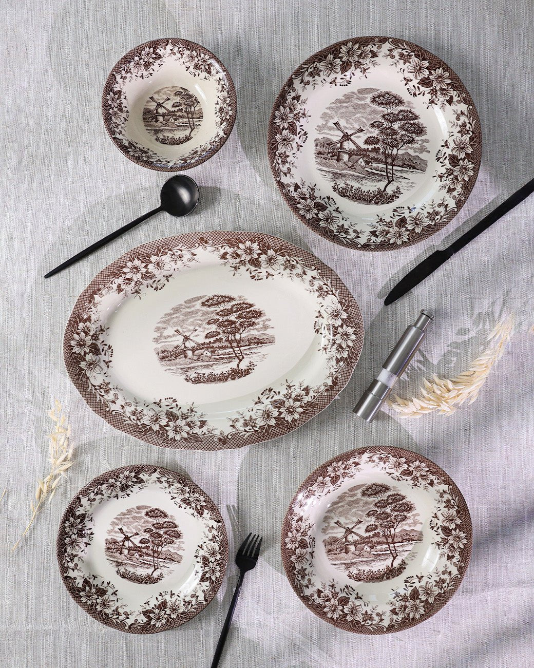 Claytan Dinnerware Collection - Windmill Brown - Baitishk
