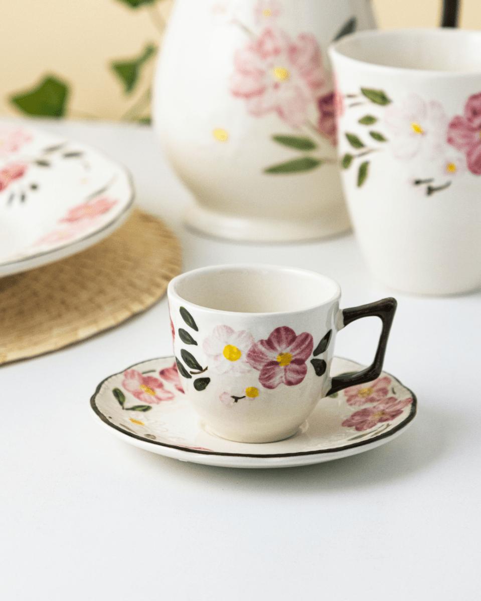 Claytan Espresso Cup Saucer - Cherry Blossom - Baitishk