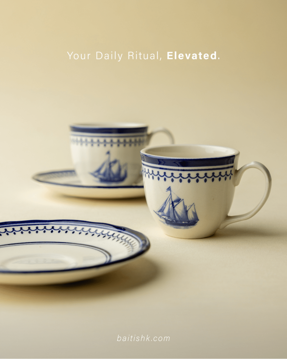 Claytan Espresso Cup Saucer - Clipper Ship - Baitishk