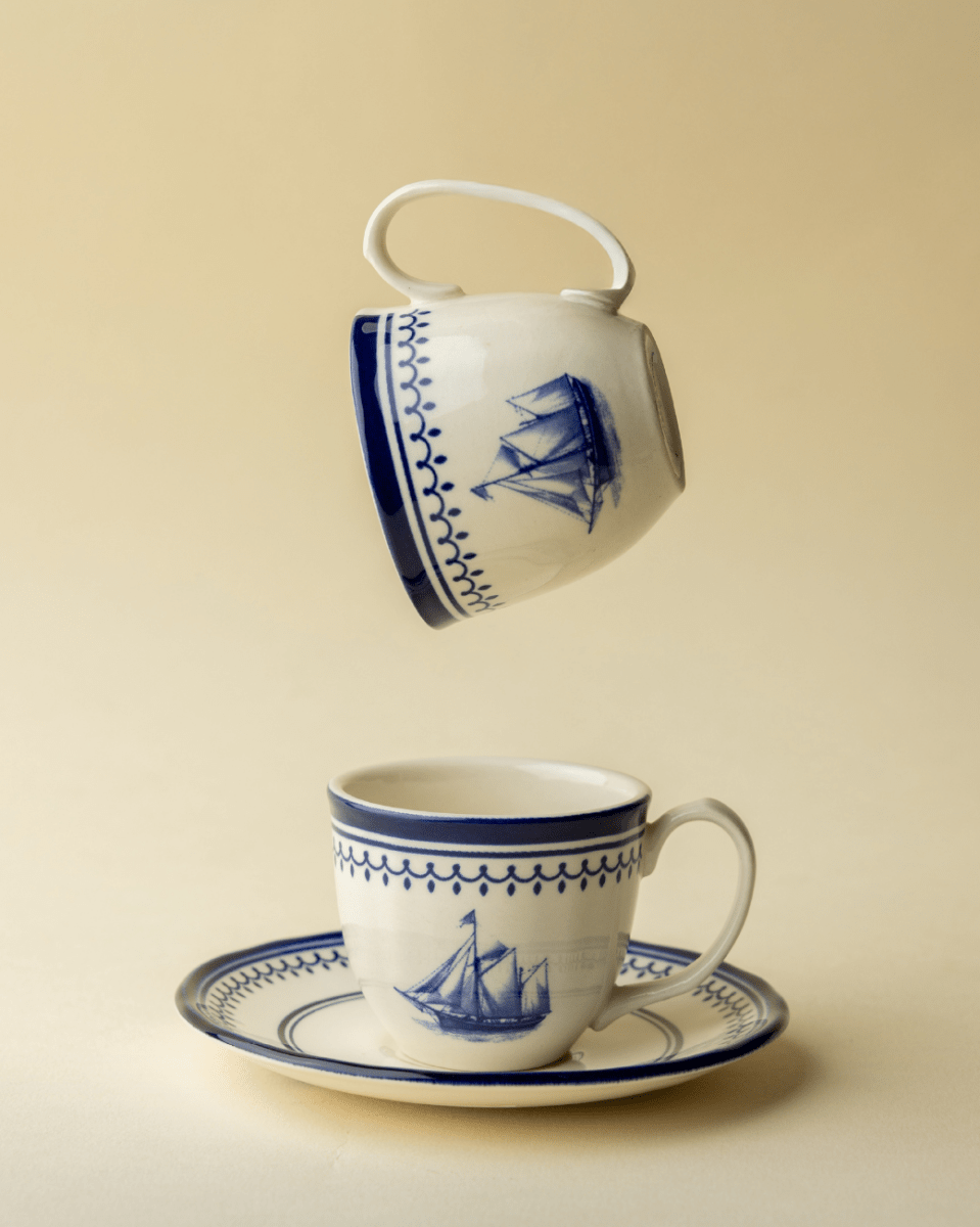 Claytan Espresso Cup Saucer - Clipper Ship - Baitishk