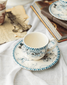 Claytan Espresso Cup Saucer - Vintage Garden - Baitishk