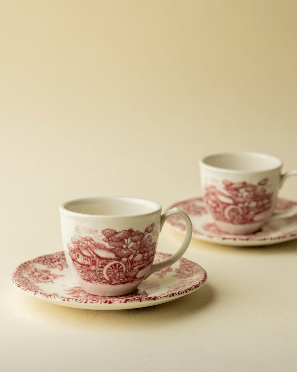Claytan Espresso Cup Saucer - Waterwheel Pink - Baitishk