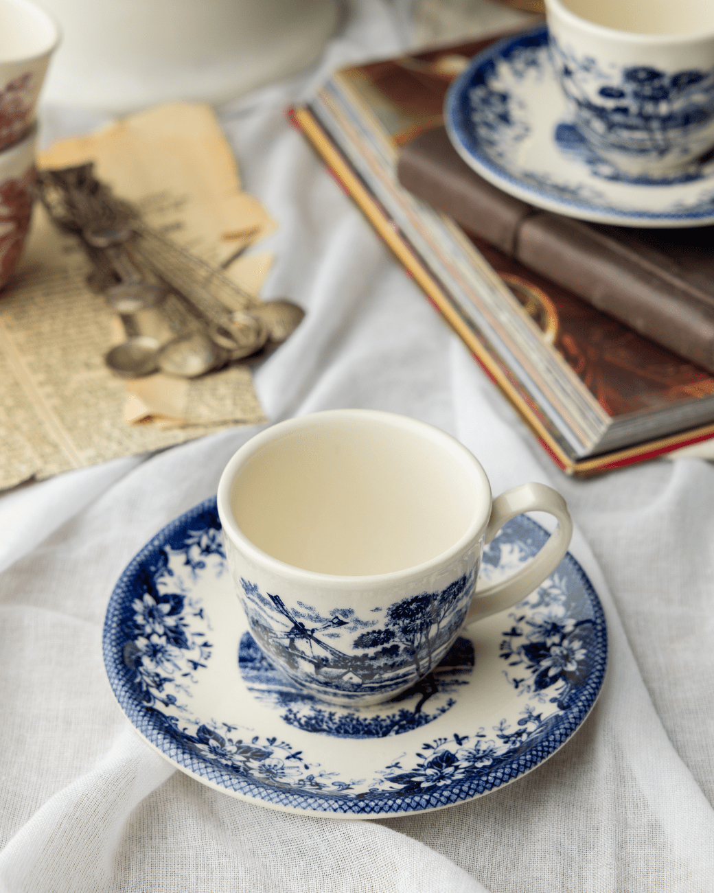 Claytan Espresso Cup Saucer - Windmill Blue - Baitishk