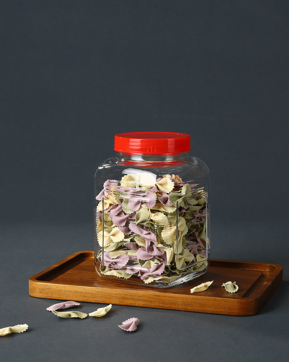 Glass Storage Jar with Red Lid - Baitishk