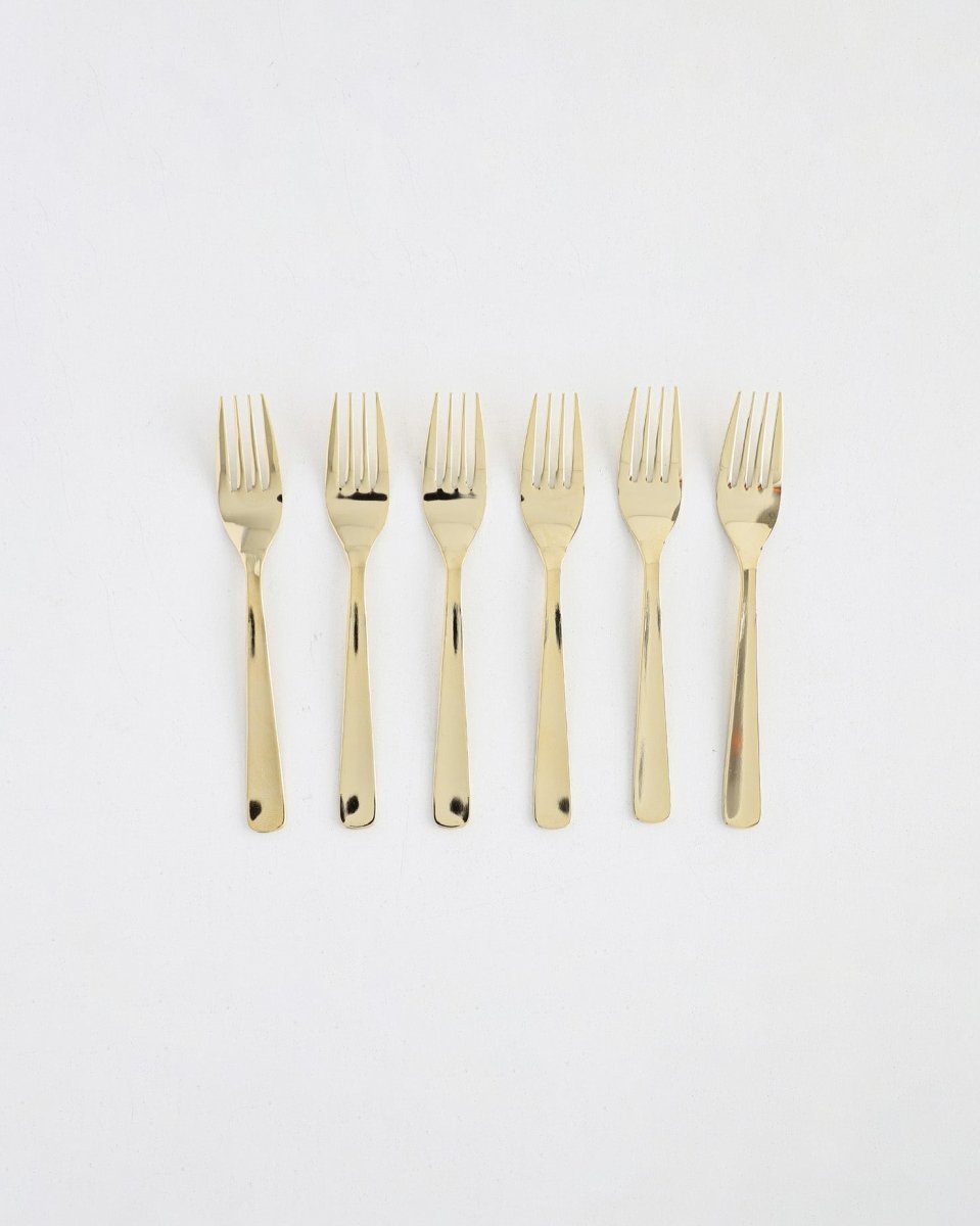 Gold Plated Layluck Tea Fork – 6 Pcs - Baitishk