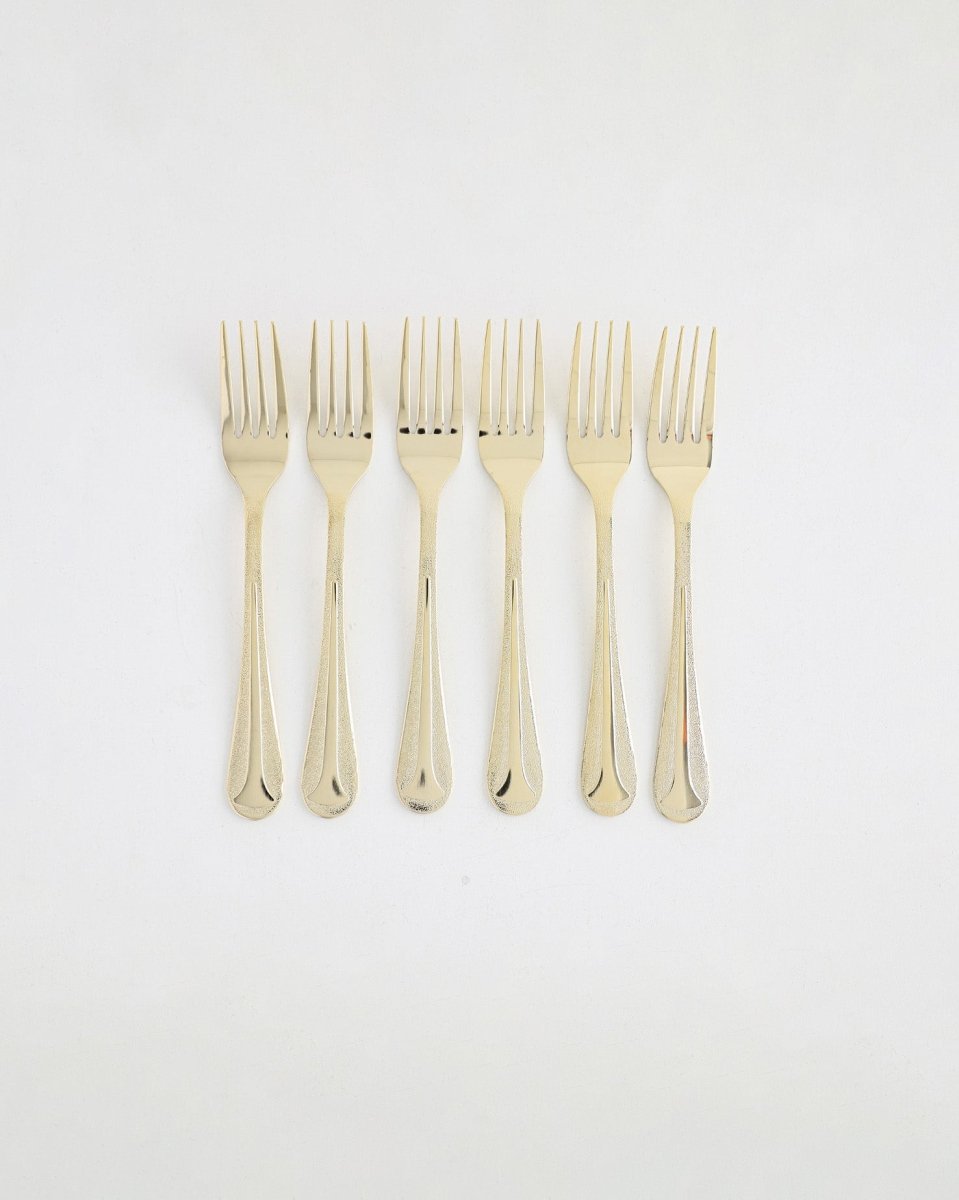 Gold Plated NCF Dessert Fork – 6 Pcs - Baitishk
