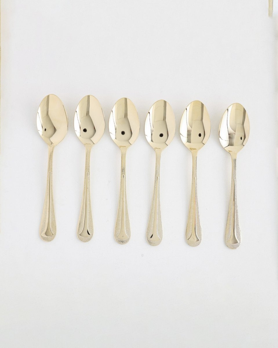 Gold Plated NCF Dessert Spoon – 6 Pcs - Baitishk