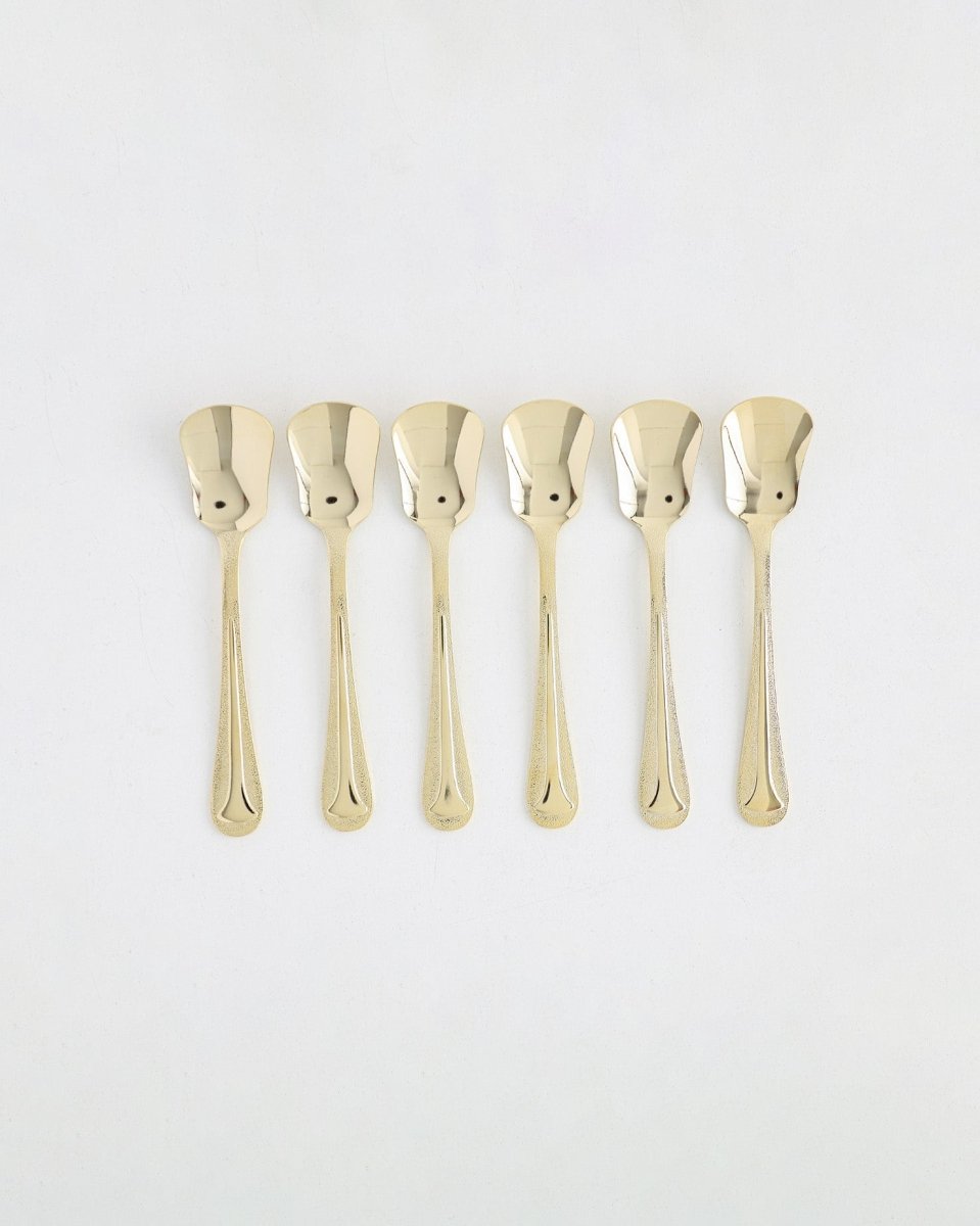 Gold Plated NCF Ice Cream Spoon – 6 Pcs - Baitishk