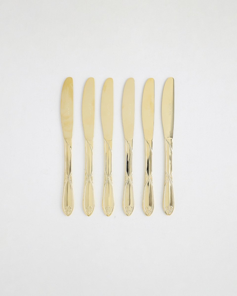 Gold Plated TB Dessert Knife – 6 Pcs - Baitishk