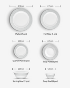 La Opala 26Pcs Dinner Set Velvet Collection , Stella Grey LA080A