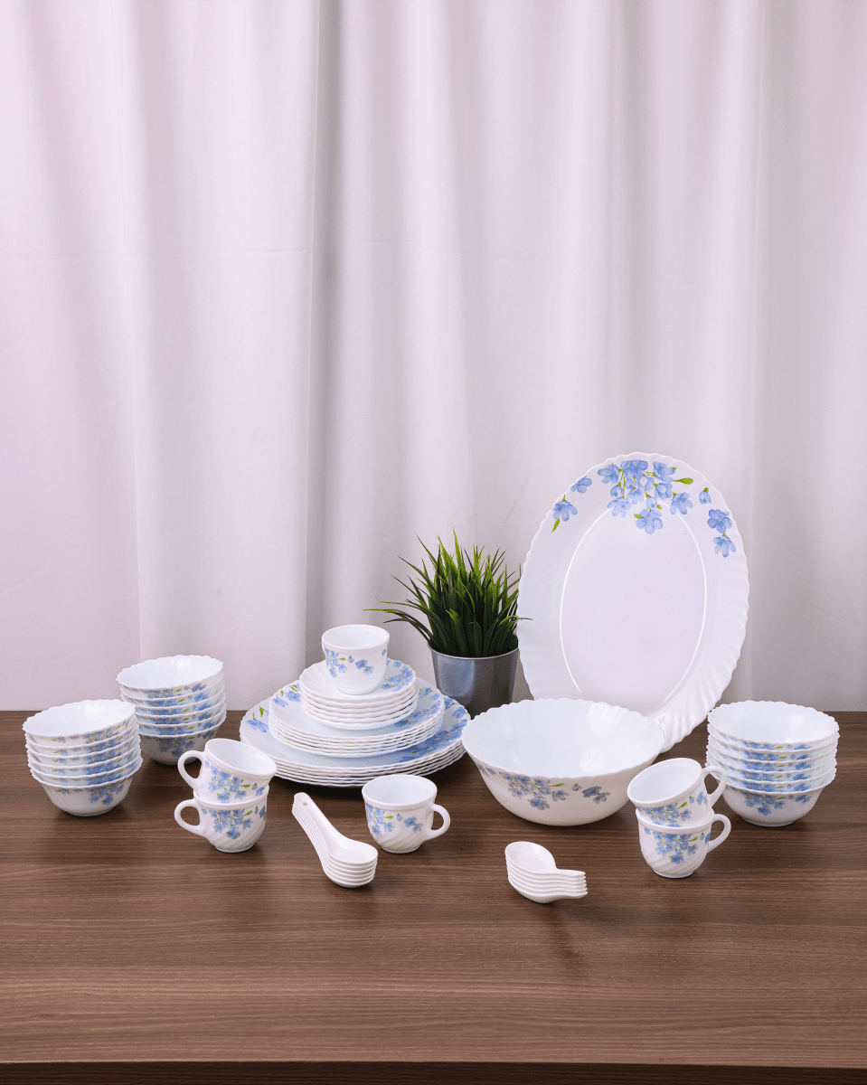 La Opala Classique Dinner Set, Aster Blue - Baitishk
