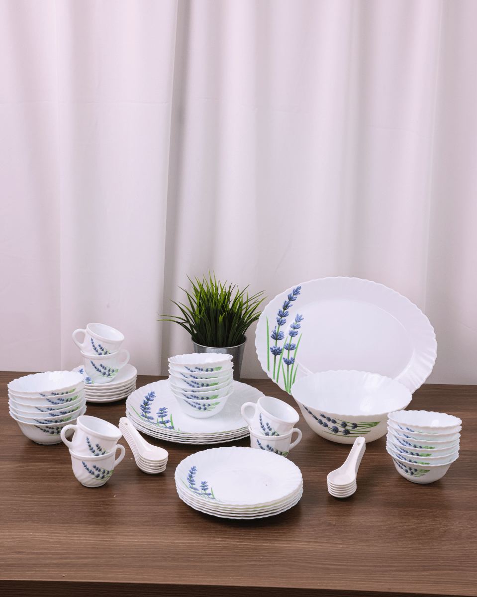 La Opala Classique Dinner Set, English Lavender - Baitishk