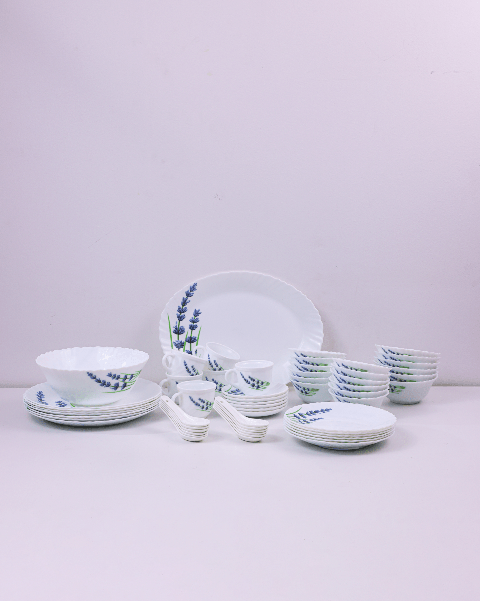 La Opala Classique Dinner Set, English Lavender - Baitishk