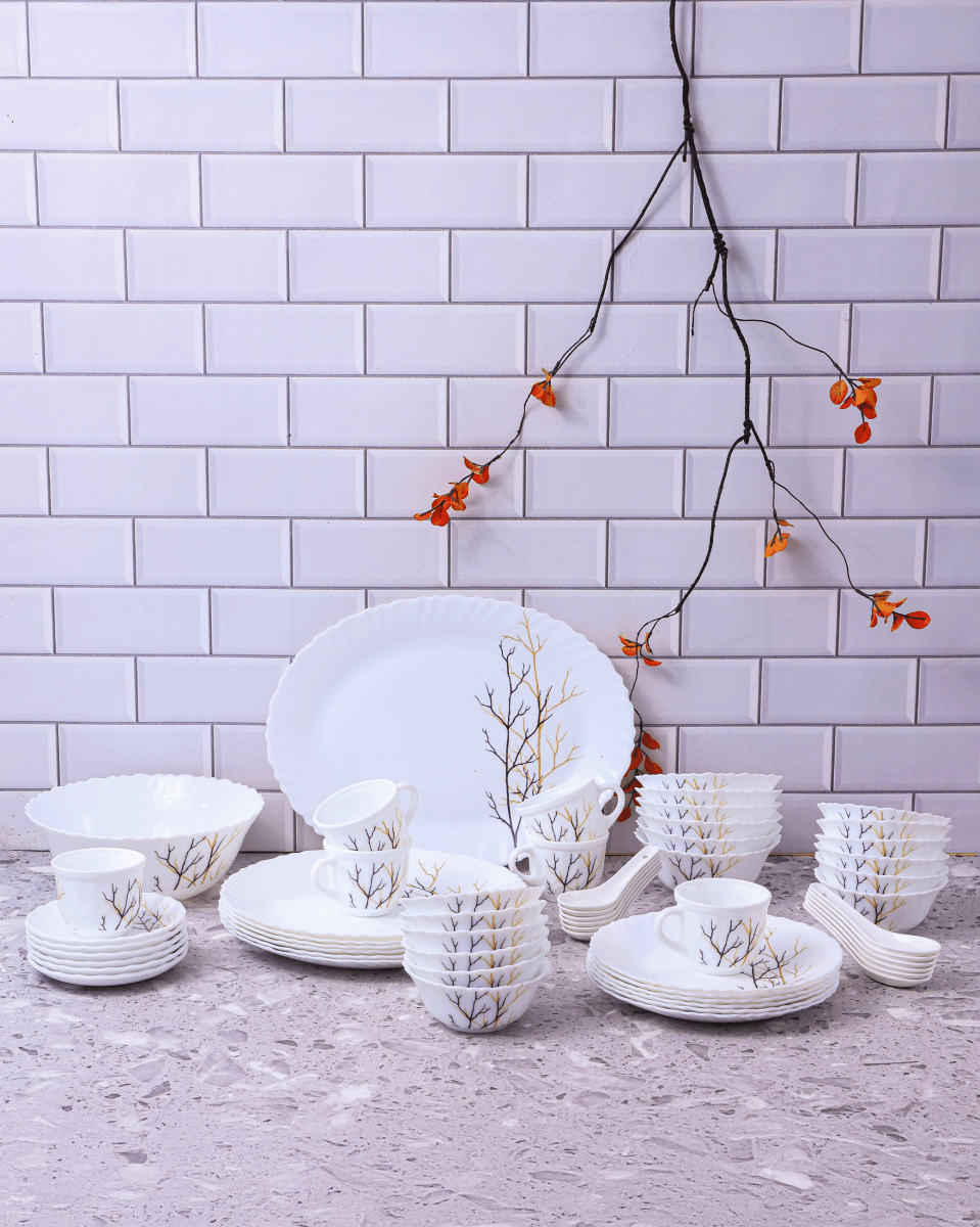 La Opala Classique Dinner Set, Golden Fall - Baitishk