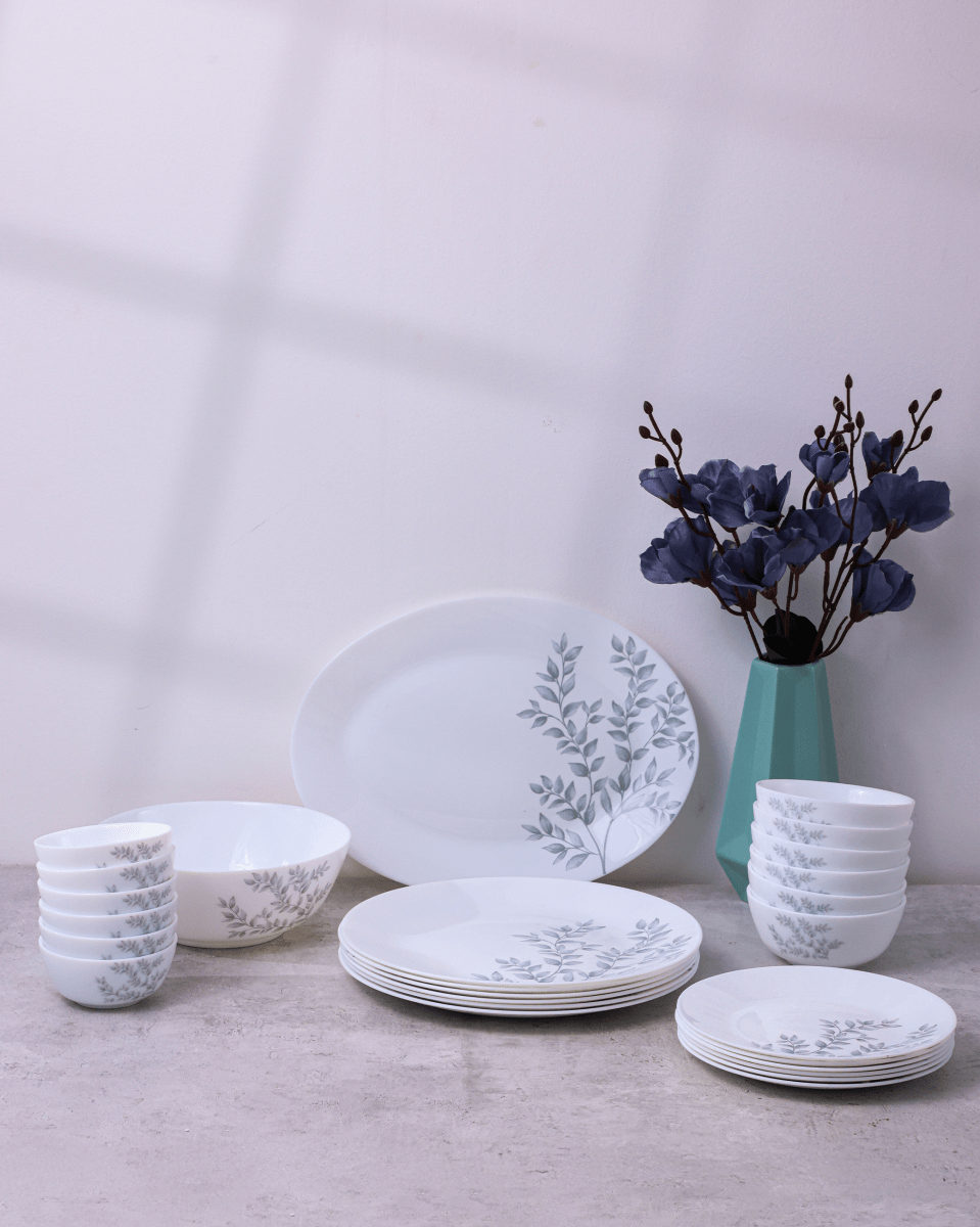 La Opala Pearl Dinner Set, Dusky Vines - Baitishk