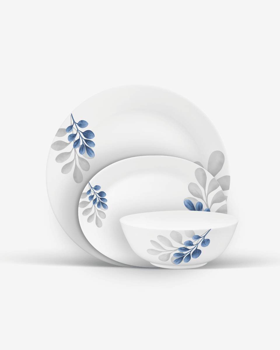 La Opala Pearl Dinner Set, Indigo Bliss - Baitishk