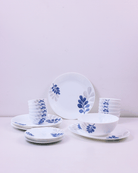 La Opala Pearl Dinner Set, Indigo Bliss - Baitishk
