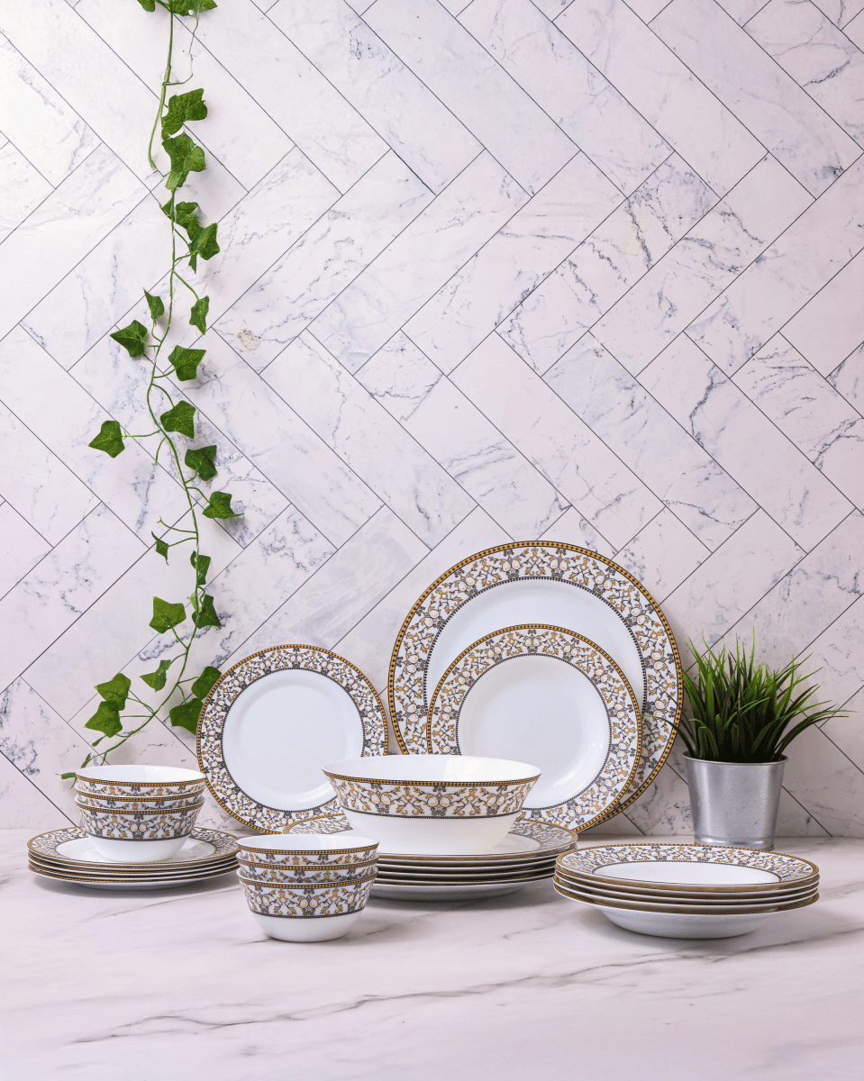 La Opala Sovrana Dinner Set , Morrocon Gold - Baitishk