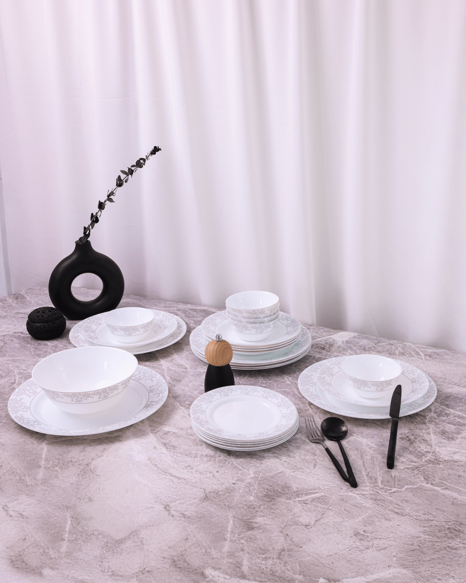La Opala Velvet Dinner Set, Aria Grey - Baitishk