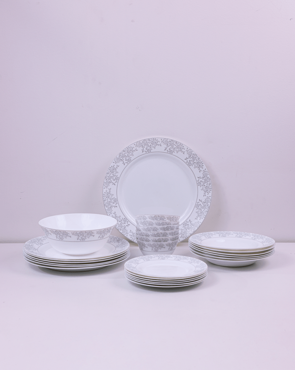 La Opala Velvet Dinner Set, Aria Grey - Baitishk